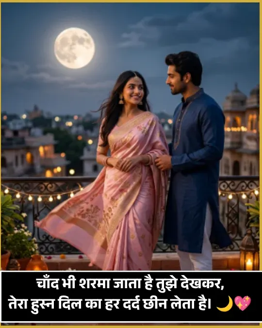 Moon Shayari in Hindi for Girl Moon Shayari in Hindi for Girl